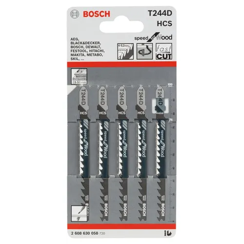 Sticksågsblad T 244 D Speed Trä 100 mm, 5-pack