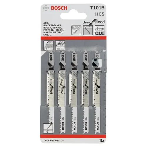 Sticksågsblad T 101 B Clean Trä 100 mm, 5-pack