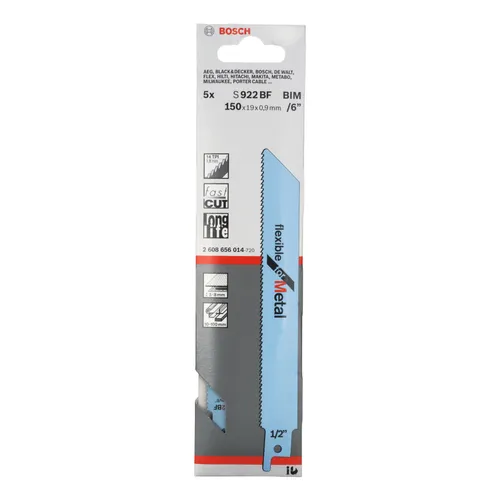 Tigersågblad S 922 BF Flexible for Metal 150 mm, 5-pack