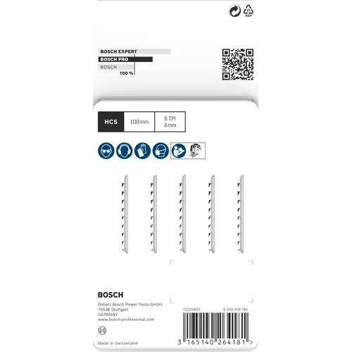 Sticksågsblad T 144 DP Precision Trä 100 mm, 5-pack