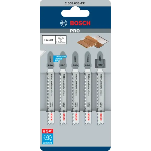Sticksågsblad T 101 BIF Laminat 83 mm, 5-pack