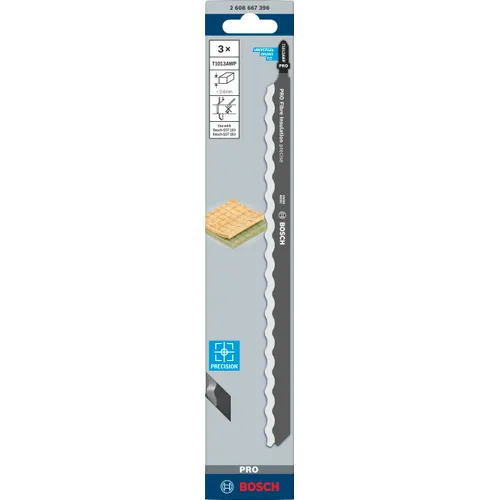 Sticksågsblad T 1013 AWP Precision Mjuka material 250 mm, 3-pack