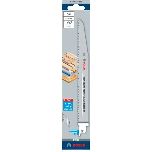 Tigersågblad S 1110 VF Pro Multi Material Demolition 225 mm, 5-pack