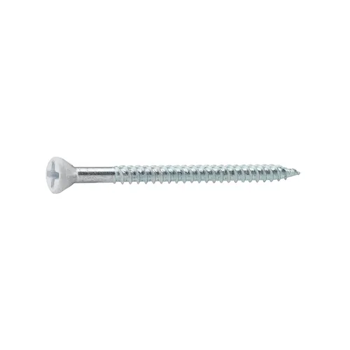 Spånskive-/sockelskruv Trä/Stål 3,8x58 mm, Vit, 100 st/frp