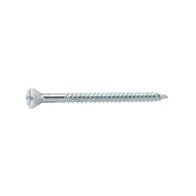 Spånskive-/sockelskruv Trä/Stål 3,8x58 mm, Vit, 100 st/frp