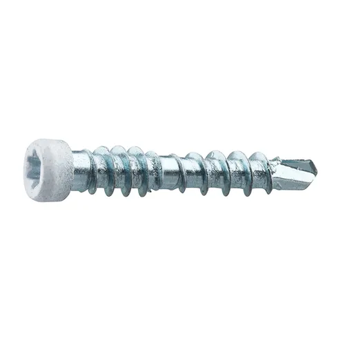 List- & foderskruv med borrspets och stödgänga Trä/Stål 4,0x28 mm, Vit, 100 st/frp