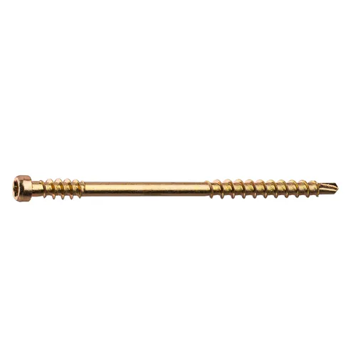 Listskruv m. borrspets & stödgänga Trä/Stål 3,3x62 mm, Gul, 200 st/frp