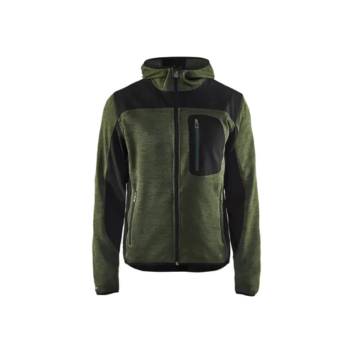 Stickad jacka, Armégrön/Svart Strl. XL