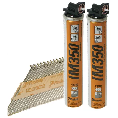 Bandad slät spik 34° & gas t. IM350+ 3,1x90 mm, 2200 spik + 2 gaspatroner