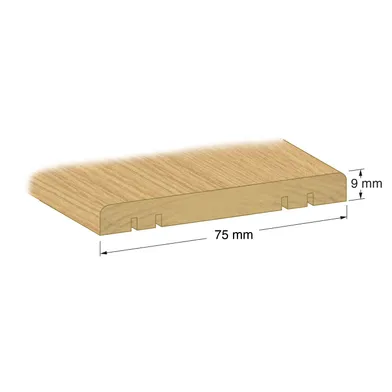 Tröskel Ek, 9 mm 75x2000 mm, Lackad