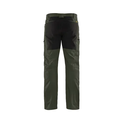 Servicebyxa Plain m. stretch, Armégrön/Svart Strl C54