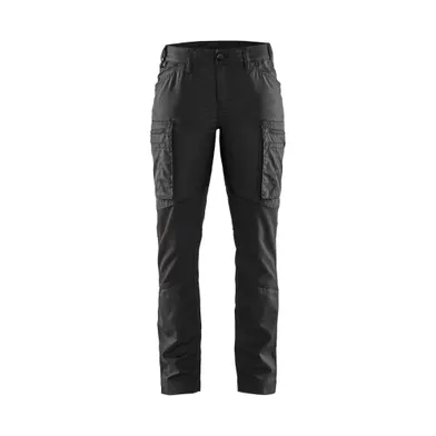 Servicebyxa dam Plain m. stretch, Svart Strl. C38