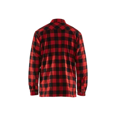 Fodrad flanellskjorta, Röd/Svart Strl. XL