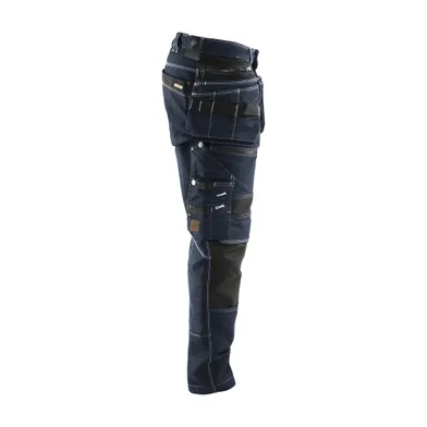 Hantverksbyxa Denim m. stretch X1900, Marinblå/Svart Strl. C58