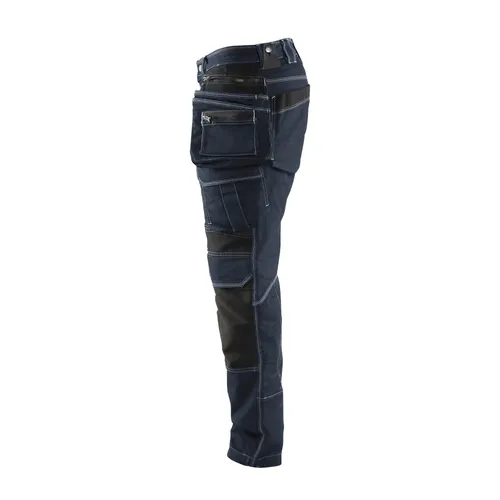 Hantverksbyxa Denim m. stretch X1900, Marinblå/Svart Strl. C58