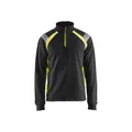Tröja halfzip, Svart/Varselgul