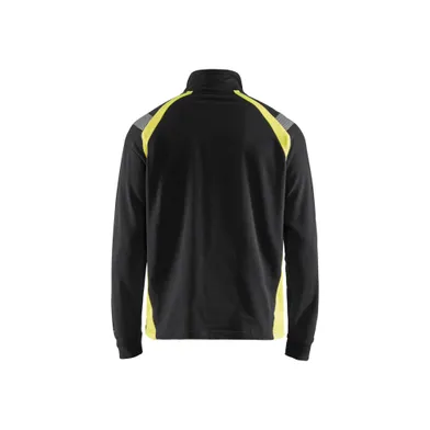 Tröja halfzip, Svart/Varselgul Strl. M