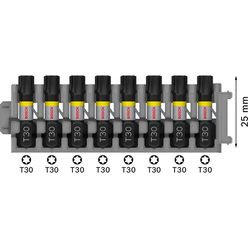 Bits Torx 25 mm Impact Control T30, 8-pack