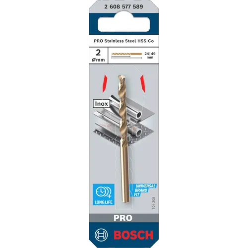 Metallborr HSS-CO 2,0x24/49 mm, 1-pack