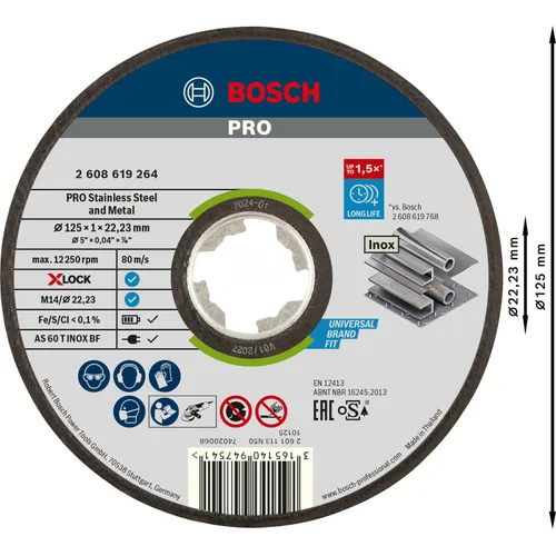 Kapskiva X-Lock Inox & Metall 125 mm