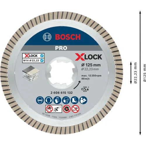 Diamantkapskiva X-Lock Ceramic Extra Clean 125 mm