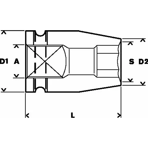 Sexkantshylsa 3/8 15 mm