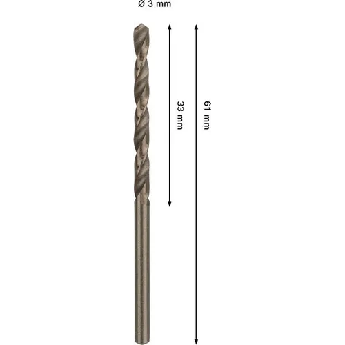 Metallborr HSS-CO 3,0x33/61 mm, 1-pack