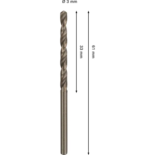 Metallborr HSS-CO 3,0x33/61 mm, 1-pack