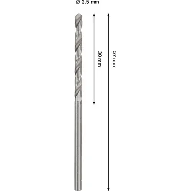 Metallborr HSS-G 2,5x57 mm, 2-pack