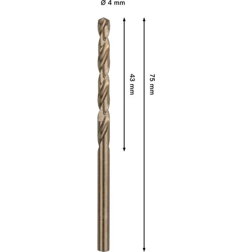 Metallborr HSS-CO 4,0x43/75 mm, 1-pack