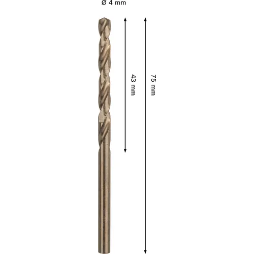 Metallborr HSS-CO 4,0x43/75 mm, 1-pack