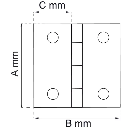 Gångjärn FZB 50x39x16 mm, 2-pack