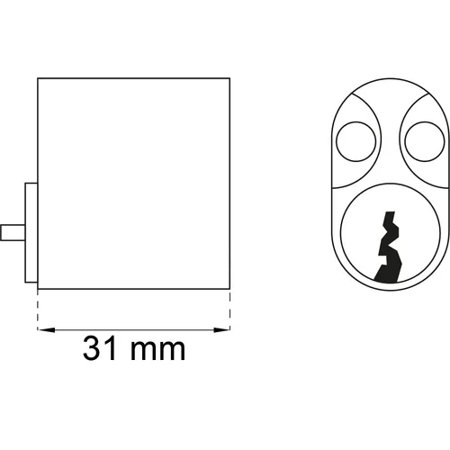 Cylinder 3607 7-stift Krom