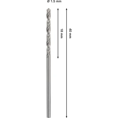 Metallborr HSS-G 1,5x40 mm, 2-pack
