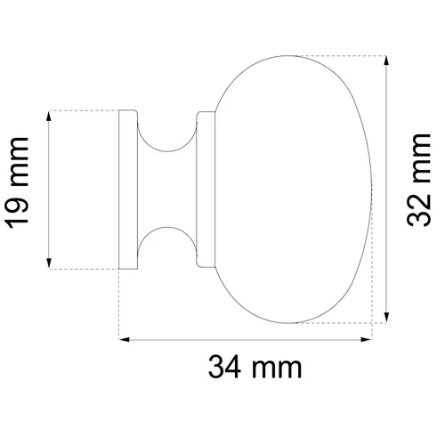 Knopp Noel 30 mm, Krom