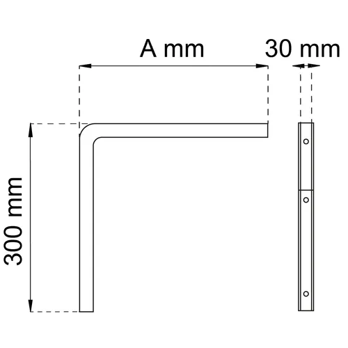Konsol 6013 stål 400x300 mm, Vit