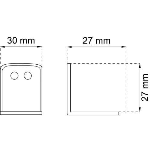 Möbelvinkel 502 27x30 mm, FZB, 4-pack