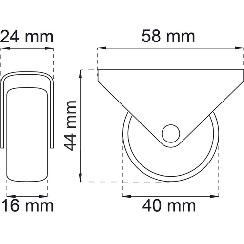 Möbelhjul FZB 44 mm, 4-pack