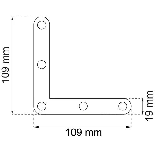 Hörnjärn rundad 109x109x19 mm, FZV, 4-pack