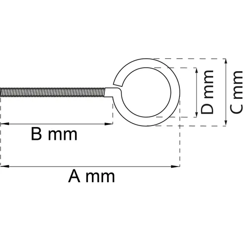 Skruvögla gängad 5002 80 mm, M8, FZB, 3-pack
