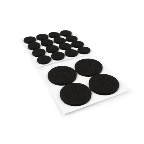 Golvskydd självhäftande 20+38 mm, Svart, 20-pack