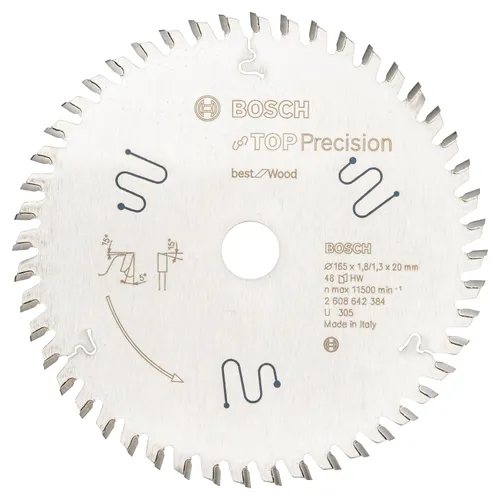 Cirkelsågklinga Top Precision Trä 165/20 mm, 48T
