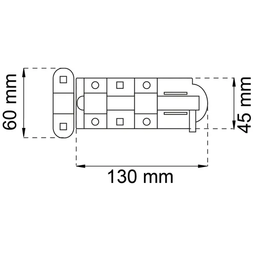 Skjutregel låsbar 130 mm, FZB, kolv 13 mm
