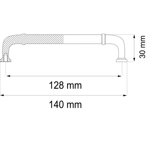Kökshandtag Elsa 140 mm, Antik, 128 c/c, 2-pack