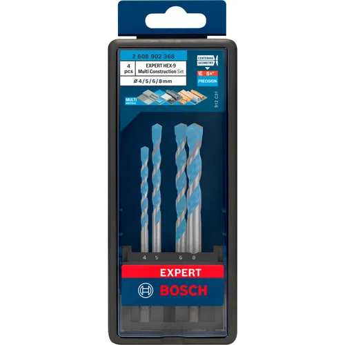 Borrset HEX Multiconstruction 4-8 mm,  4-delar