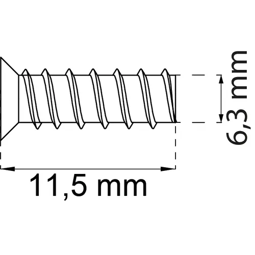 Systemskruv FZB 6,3x11,5 mm, flat skalle, 10-pack