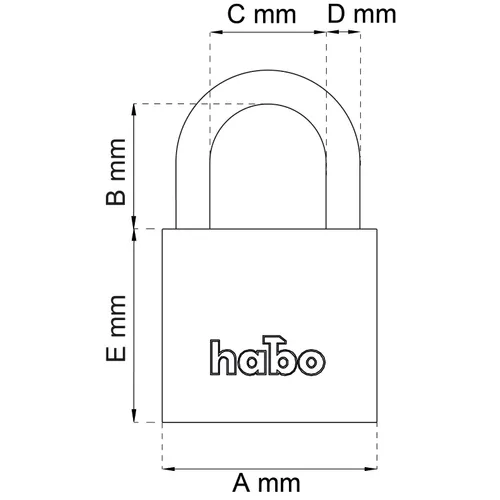 Hänglås 900 Klass 2, 46x8 mm, CC 25 mm