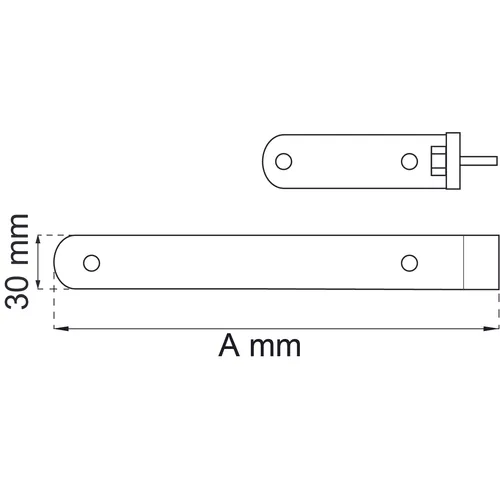 Hakgångjärn 212 600 mm, FZB