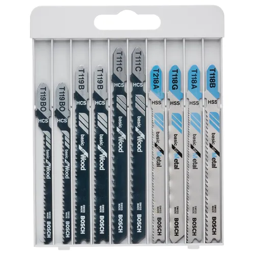 Sticksågsblad set Basic A10 Metall/Trä 10 delar