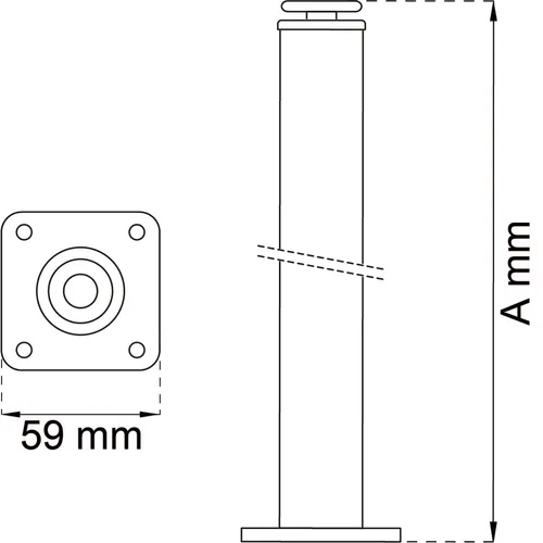 Bordsben 511 100x30 mm, Svart